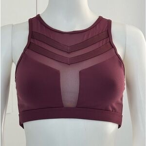 Sports Bra by Queen KE size Medium Burgundy in color full support